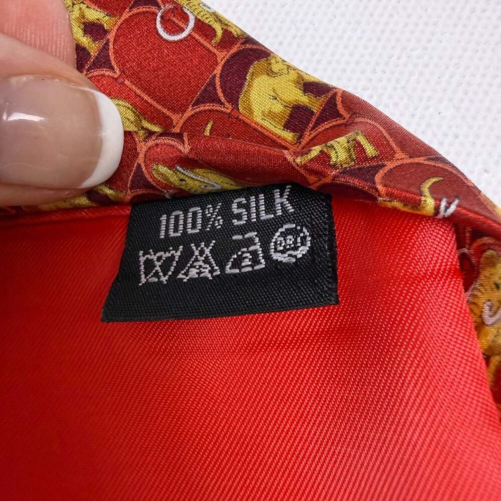 ILS 100% Silk Elephant Tie Crimson Red Gold Alabama Roll Tide Novelty Mens Tie - Picture 6 of 8